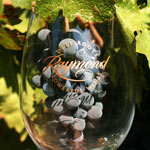Raymond Vineyards Logo Glass with Wine Grapes
